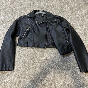 cropped pleather jacket